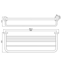 EMCO Rondo2 Полотенцедержатель с полочкой, 60см, подвесной, цвет: хром