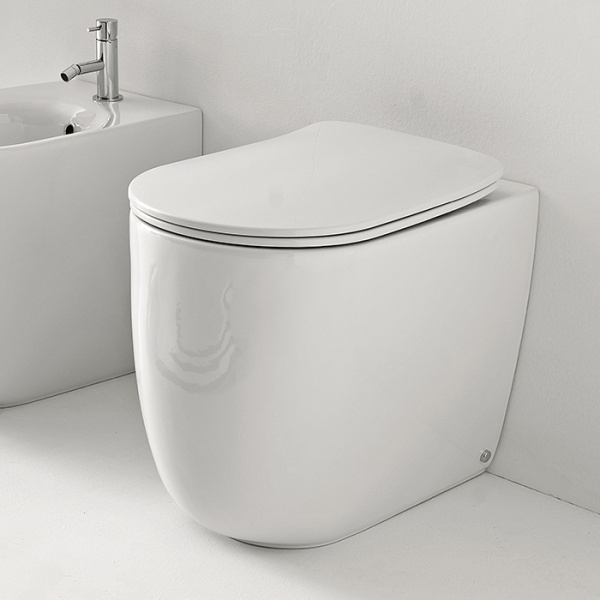 Kerasan Nolita Унитаз безободковый пристенный 55х35 см, с креплениями WB5N, цвет: белый глянцевый