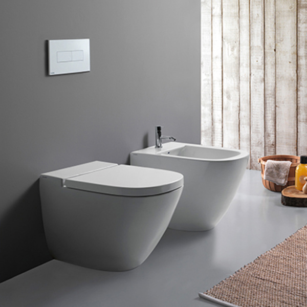 Globo Stockholm Биде напольное пристенное 58х37хh42см, с 1 отв. под смеситель, с креплением, цвет: белый