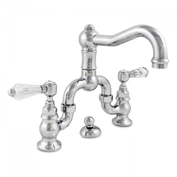 Nicolazzi Cristallo Liberty Смеситель для раковины в виде моста на 3 отверствия, излив: 165 мм, цвет: хром