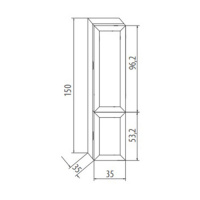 EBAN Marta Колонна подвесная 35x35xh150см, DX, цвет: bianco assoluto