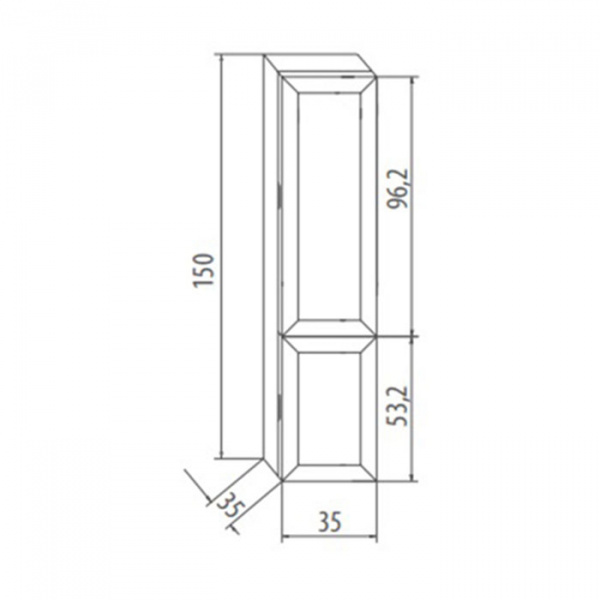 EBAN Marta Колонна подвесная 35x35xh150см, DX, цвет: bianco assoluto