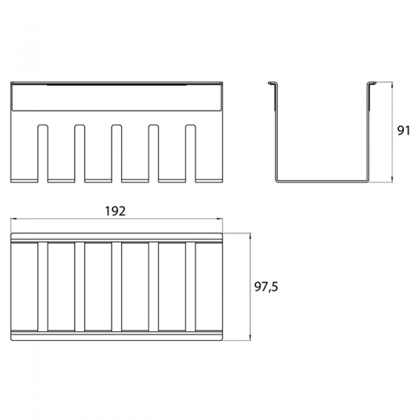 EMCO Liaison Полочка для рейлинга, 192x97.5x91мм, подвесной, цвет: хром