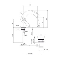 Carlo Frattini Herend, Cмеситель на раковину на 1 отверстие, цвет: Хром