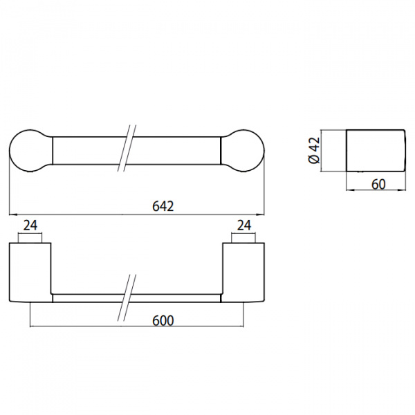 EMCO Fino Держатель полотенец, 60см, подвесной, цвет: хром