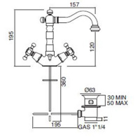 Sbordoni Londra Смеситель для раковины на 1 отверстие, цвет: глянцевая латунь