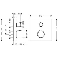 Axor Starck Organic Термостатический смеситель для скрытого монтажа с запорным клапаном, внешняя часть, цвет: хром