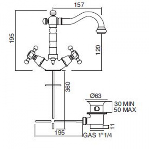 Sbordoni Londra Смеситель для раковины на 1 отверстие, цвет: хром