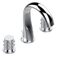 THG Mossi Смеситель для раковины, 3 отв., цвет: хром/прозрачный хрусталь