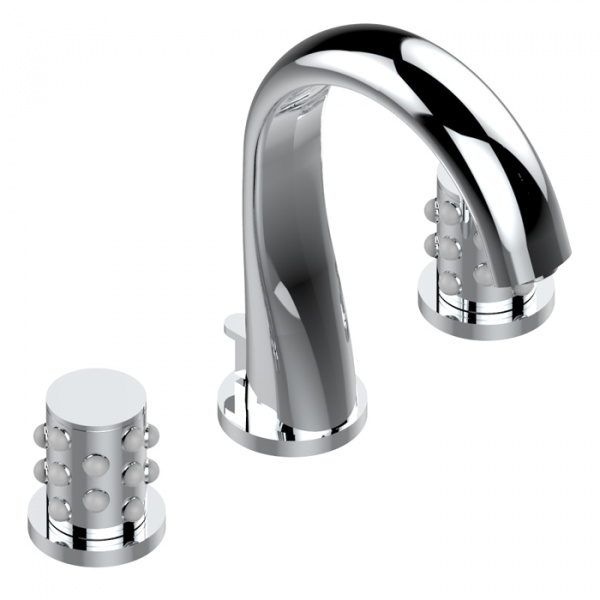 THG Mossi Смеситель для раковины, 3 отв., цвет: хром/прозрачный хрусталь