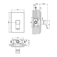 Gessi Rettangolo K Встраиваемый однорычажный смеситель для душа, внешняя часть, цвет: black XL