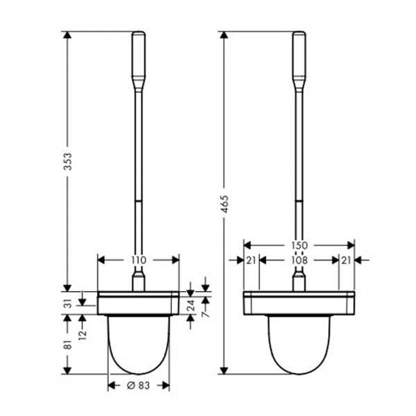 Axor Universal Набор для WC настенного монтажа, подвесной, цвет: хром