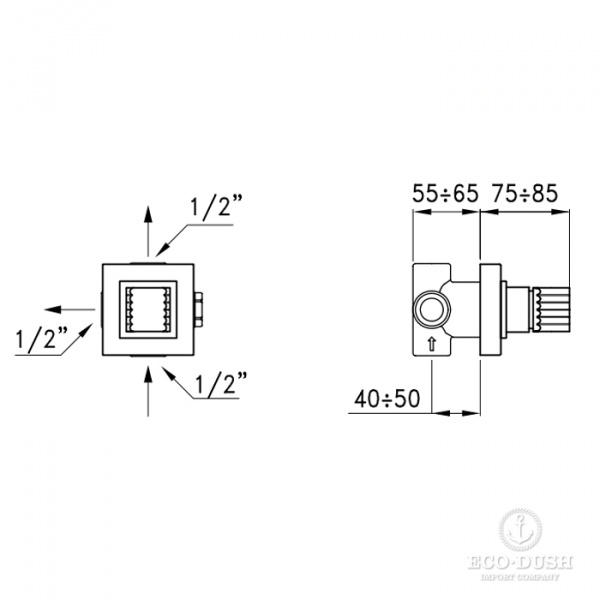 Stella Casanova Встраиваемый переключатель для душа 0/153 на 2 выхода, цвет: хром