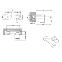 Gessi Ovale Встраиваемый однорычажный смеситель с изливом 205мм, внешняя часть, цвет: хром