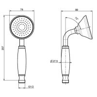 Carlo Frattini Wellness Ручной душ, цвет: бронза
