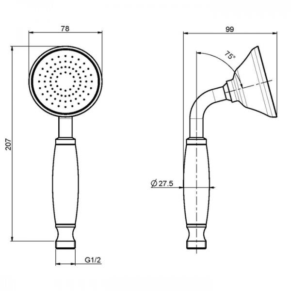 Carlo Frattini Wellness Ручной душ, цвет: бронза