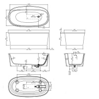 Devon&Devon Holiday Ванна 175.7х54,55х89.7 см, из WHITE TEC PLUS, с донным клапаном с крышкой из WHITE TEC, отдельностоящая