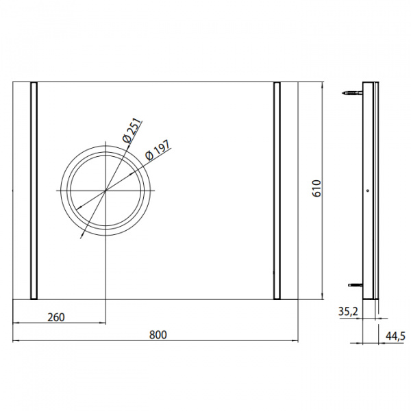 EMCO Зеркало со LED подсветкой, B80xH61см
