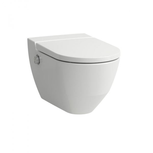 Laufen Cleanet Navia Унитаз-биде подвесной 58х37х38см, безободковый в комплекте с съемным сиденьем с микролифтом, цвет: белый