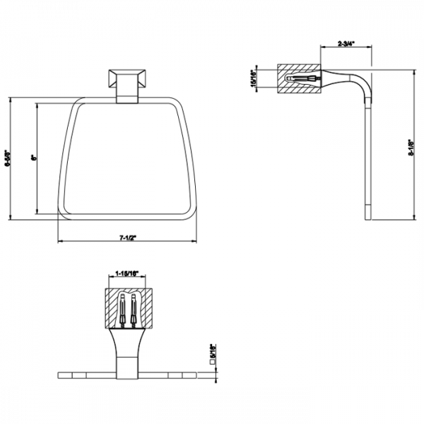 Gessi Mimi Полотенцедержатель &quotкольцо&quot 19см, подвесной, цвет: Finox