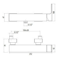 Gattoni Kubik Смеситель для душа, однорычажный, вывод снизу цвет: bianco opaco