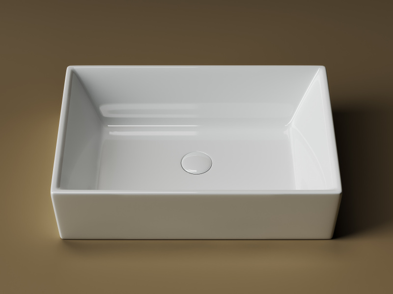 Умывальник чаша накладная прямоугольная Element 590*390*160мм Ceramica Nova белый CN5013
