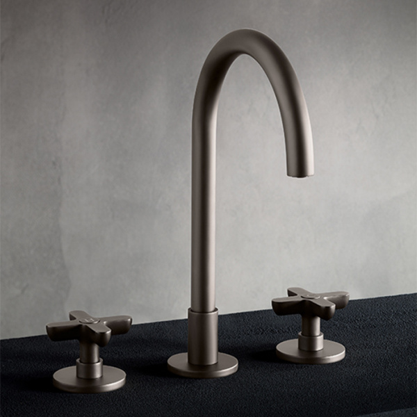 Fantini Icona Classic Смеситель для раковины, 3 отверстия, цвет: матовая оружейная сталь