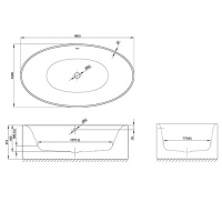 Bette Eve Oval Silhouette Ванна овальная отдельностоящая с шумоизоляцией 180х100х45см, белая