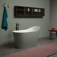 Antonio Lupi Mastello Ванна отдельностоящая 135х75хh87 см, с донным клапаном (хром), сифоном и гибким шлангом, мат-л: Flumood