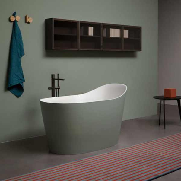 Antonio Lupi Mastello Ванна отдельностоящая 135х75хh87 см, с донным клапаном (хром), сифоном и гибким шлангом, мат-л: Flumood