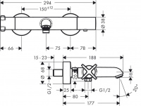 AXOR Citterio E, Термостат для ванны, внешний монтаж, цвет: хром