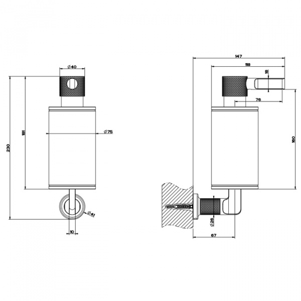Gessi Inciso Дозатор для жидкого мыла подвесной, цвет: черный/nero XL