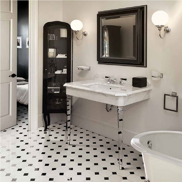 Devon&Devon Epoque Декоративная структура 100х59.7см, с раковиной на 3 отв., цвет: хром/белый мрамор