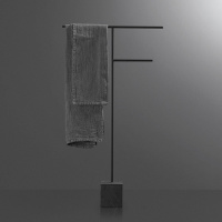 Antonio Lupi Bivio Полотенцедержатель напольный 80х45см., база из мрамора Nero Marquinia satinato, структура из латуни в отделке Nero goffrato