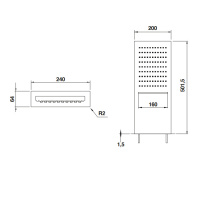 Bongio Soffioni Верхний душ 501х200 мм, 2 режимный, цвет: золото