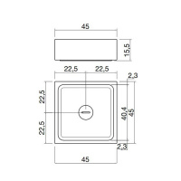 Antonio Lupi Blokko Раковина 45х45х15.5 см, без отв., накладная, из натурального камня, цвет: Marmo Carrara