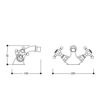 Kerasan Retro Смеситель для биде,золото