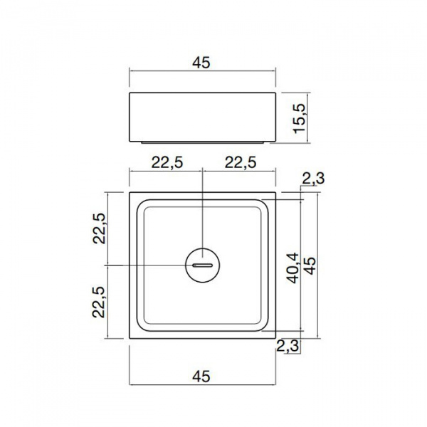 Antonio Lupi Blokko Раковина 45х45х15.5 см, без отв., накладная, из натурального камня, цвет: Marmo Carrara