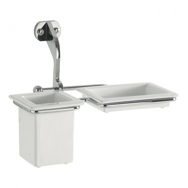 Kerasan Мыльница и стакан для зубной щетки, подвесные, цвет: хром