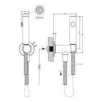 Gessi Inciso Гигиенический душ на 1/2", цвет: хром