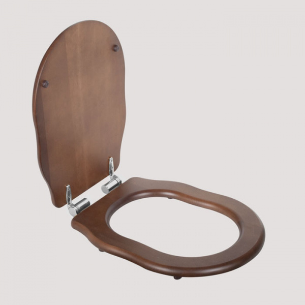 TW Bristol Сиденье для напольного унитаза, микролифт, цвет: орех/хром