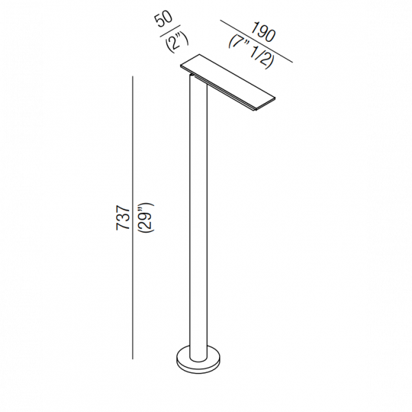 Agape Sen Напольный смеситель для ванны или напольной раковины, высота 73,7см, цвет: черный