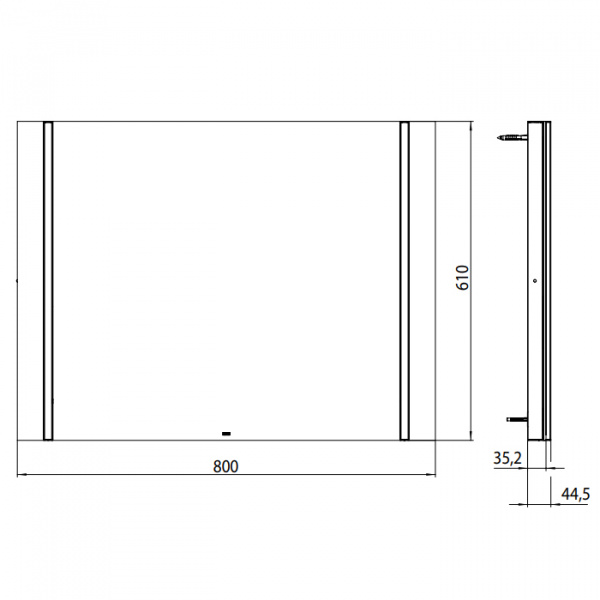 EMCO Зеркало со LED подсветкой, B80xH61см