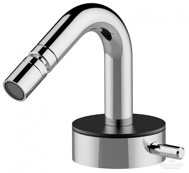 CISAL Slim Смеситель однорычажный для биде на 1 отверстие с донным клапаном, цвет: хром/черный матовый