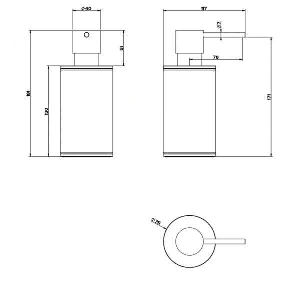 Gessi 316 Дозатор для жидкого мыла настольный, цвет: шлифованная сталь/белый