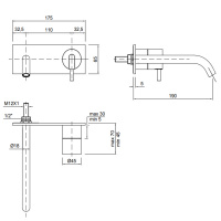 Antonio Lupi Ayati Смеситель для раковины, излив: 198 мм, цвет: шлифованная сталь
