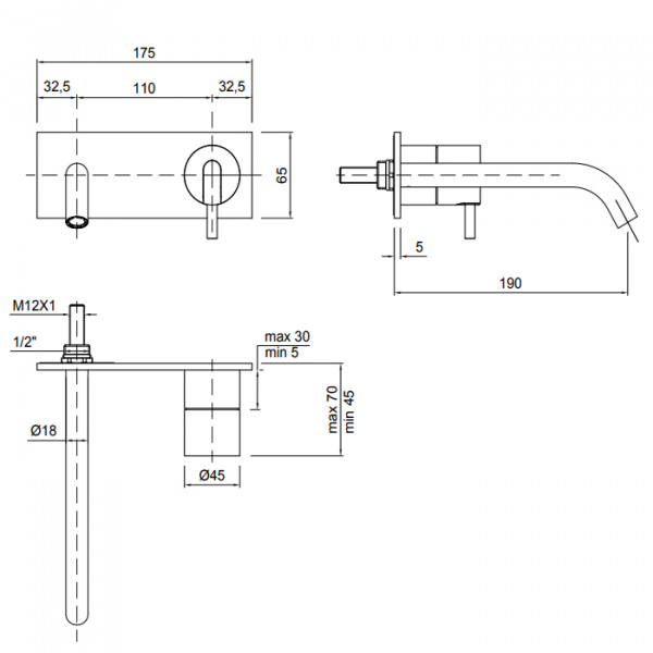 Antonio Lupi Ayati Смеситель для раковины, излив: 198 мм, цвет: шлифованная сталь