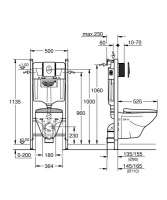 Инсталляция с унитазом и клавишей с сиденьем микролифт Grohe Solido Ceramic 39398000