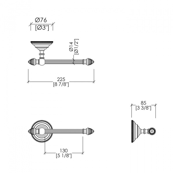Devon&Devon Diamond Держатель для туалетной бумаги 22.5см, подвесной, цвет: никель блестящий
