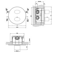 Gessi Ovale Встраиваемый термостатическый смеситель, подключение на 3/4”, с фильтрами и переключателем на 2 выхода, внешняя часть, цвет: хром